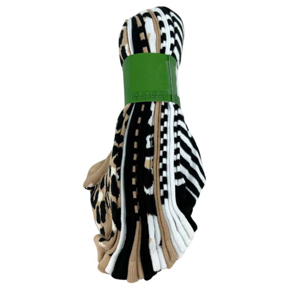 Kate Spade Women's Tan, White & Black Shortie Crew Socks: 10 Pairs / Size 4-10 - Picture 3 of 3